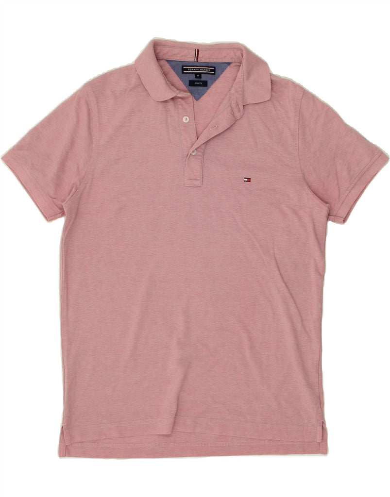 TOMMY HILFIGER Mens Slim Fit Polo Shirt Medium Pink | Vintage Tommy Hilfiger | Thrift | Second-Hand Tommy Hilfiger | Used Clothing | Messina Hembry 