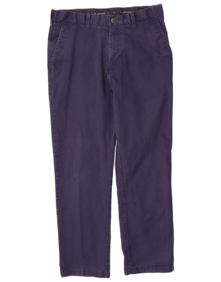 Marks & Spencer Mens Blue Harbour Regular Chino Trousers W34 L29 Navy Blue