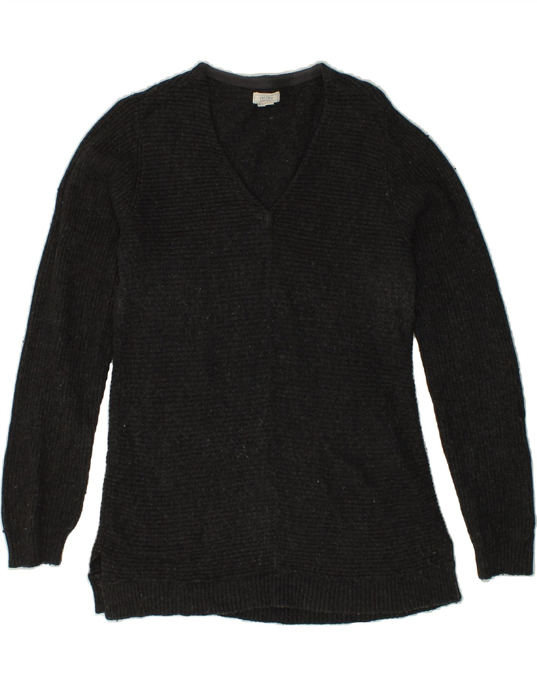 FAT FACE Womens V-Neck Jumper Sweater UK 10 Small  Grey Cotton Vintage Fat Face and Second-Hand Fat Face from Messina Hembry 
