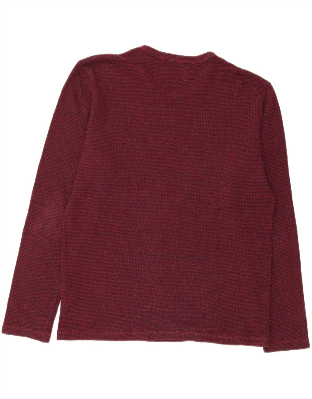 Jack & Jones Mens Top Long Sleeve Large Burgundy Flecked Cotton