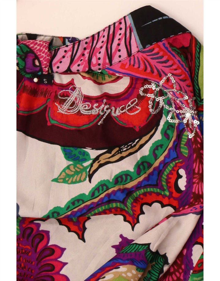 Desigual Womens Pullover Shirt Blouse UK 10 Small Multicoloured Patchwork