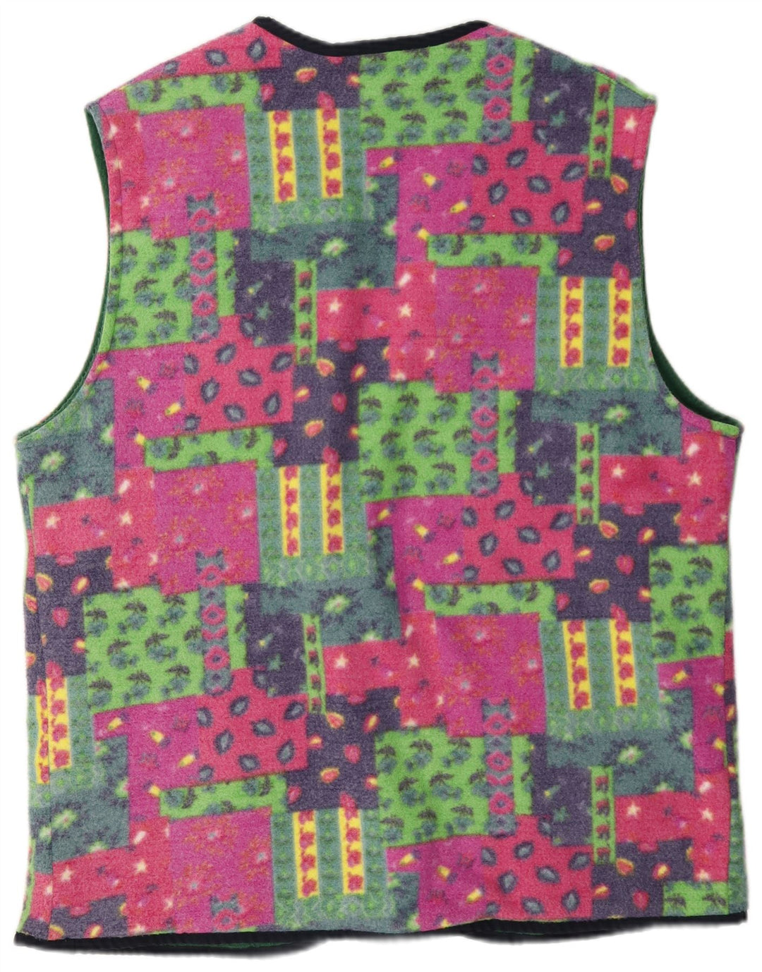 Rifle Mens Reversible Fleece Gilet UK 40 Large Multicoloured Patchwork