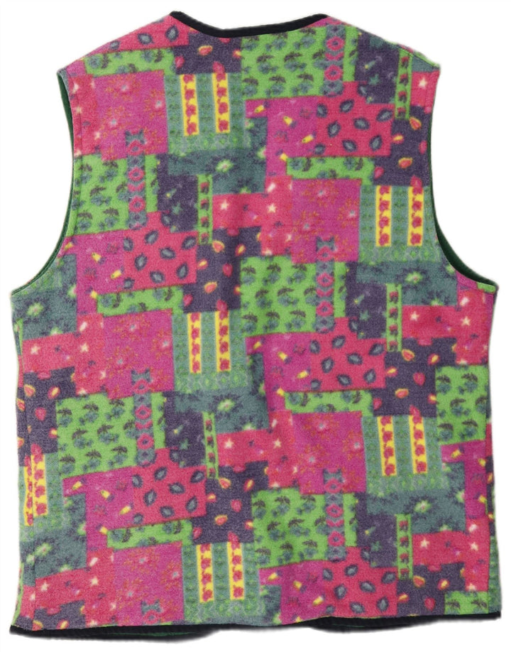 Rifle Mens Reversible Fleece Gilet UK 40 Large Multicoloured Patchwork
