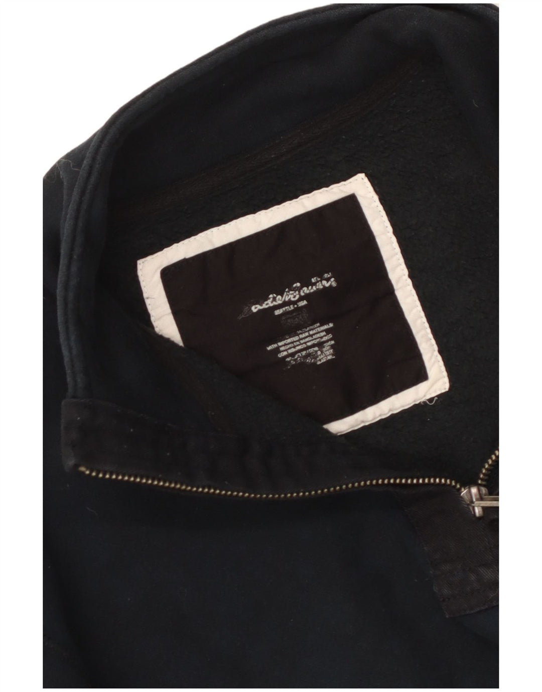 Eddie Bauer Womens Zip Neck Hoodie Jumper UK 14 Medium Navy Blue