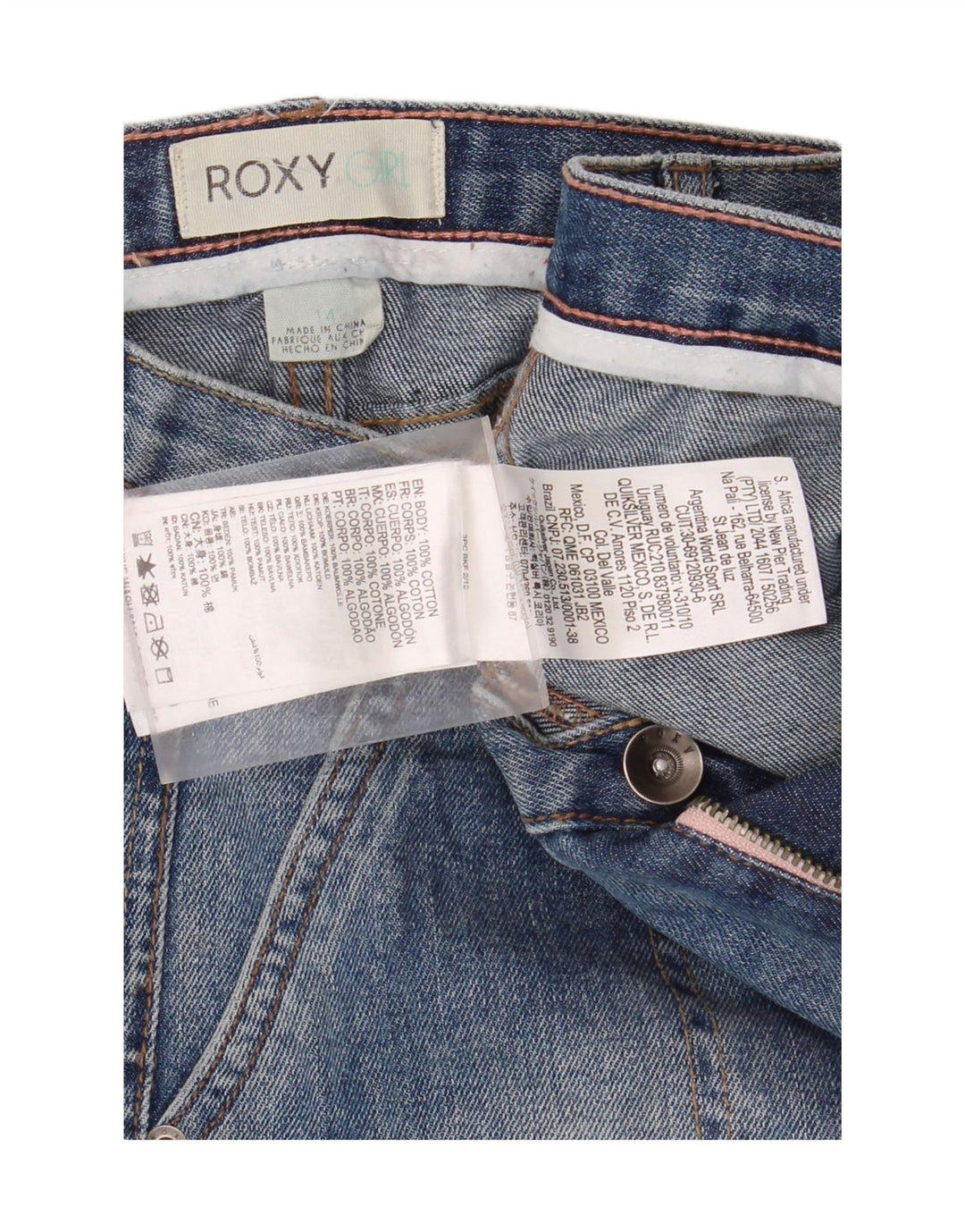 ROXY Girls Denim Shorts 13-14 Years W30 Blue Cotton