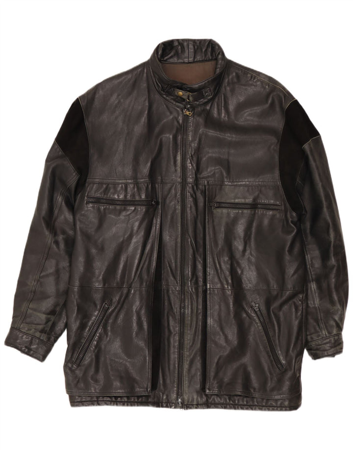 Vintage Mens Leather Jacket UK 40 Large Black