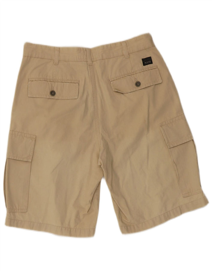 Mash Mens Cargo Shorts IT 44 Small W30 Beige Cotton