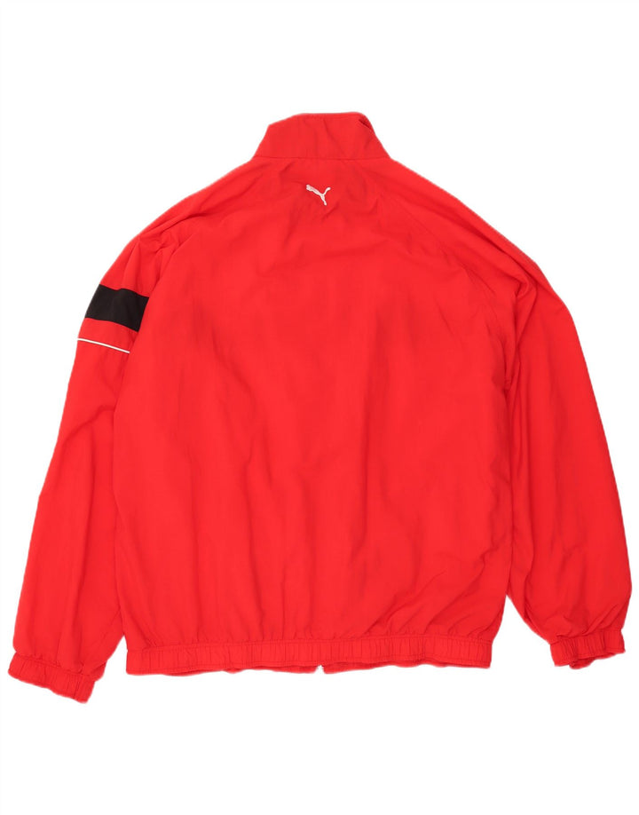 PUMA Mens Graphic Tracksuit Top Jacket Large Red Polyester