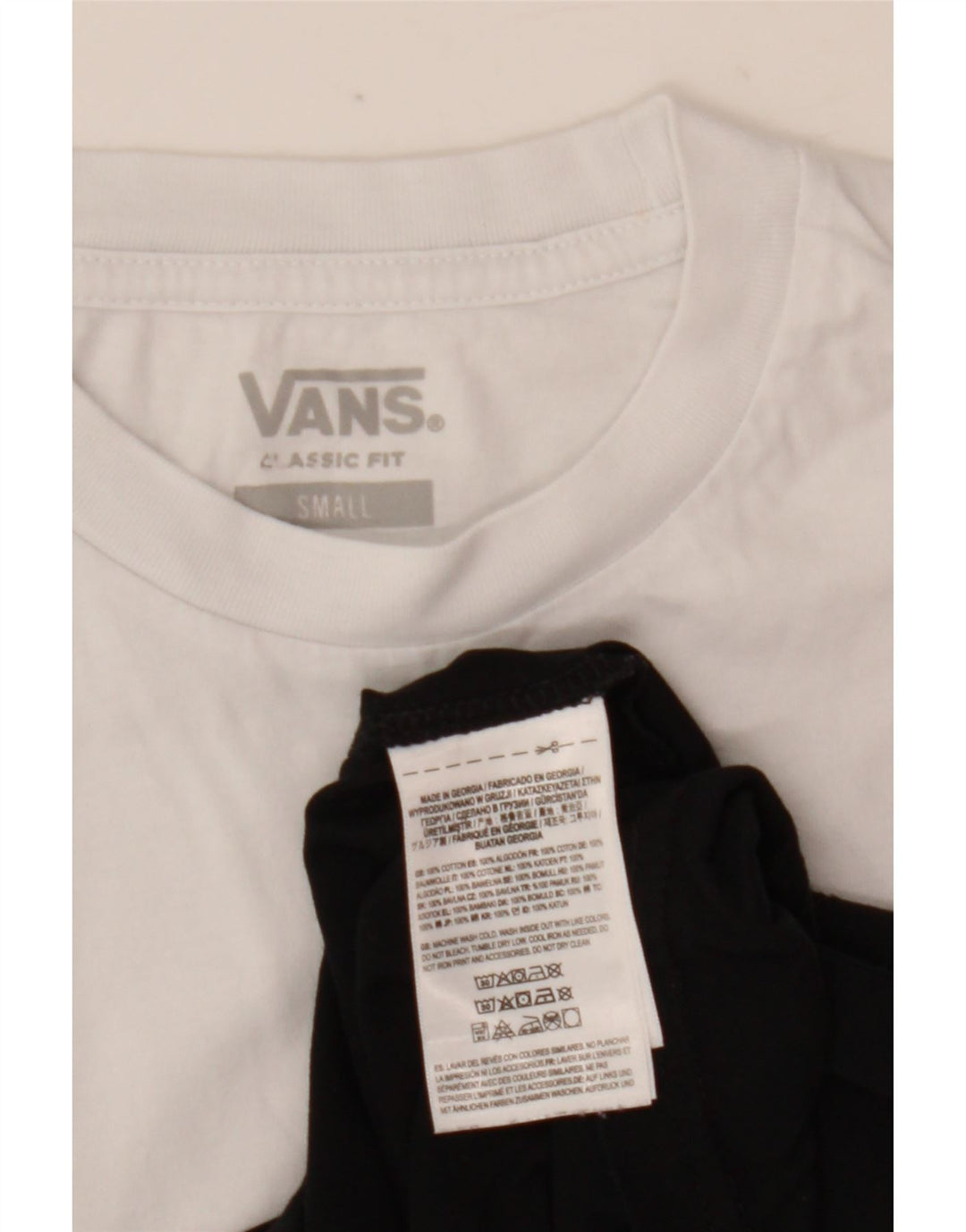 Vans Mens Classic Fit T-Shirt Top Small Black Colourblock Cotton
