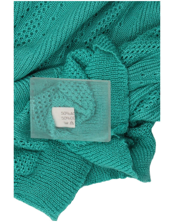 Vintage Womens Vest Tank Top UK 14 Large Green Acrylic