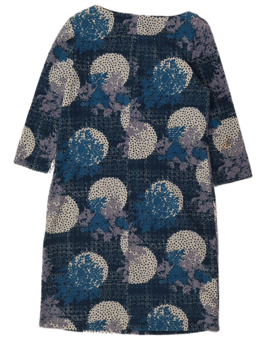 White Stuff Womens 3/4 Sleeve Shift Dress UK 12 Medium Navy Blue Floral