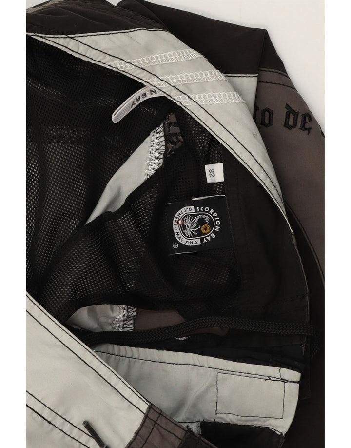 SCORPION BAY Mens Graphic Swimming Shorts Medium Brown Colourblock