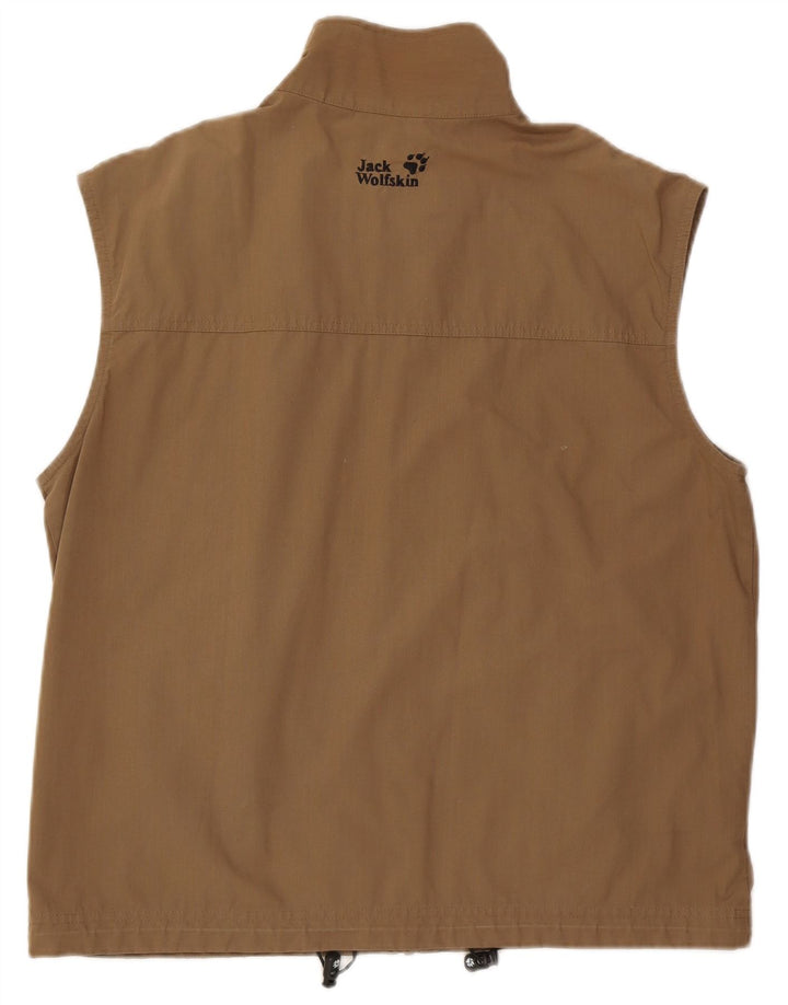 Jack Wolfskin Mens Utility Gilet UK 40 Large Brown Polyester