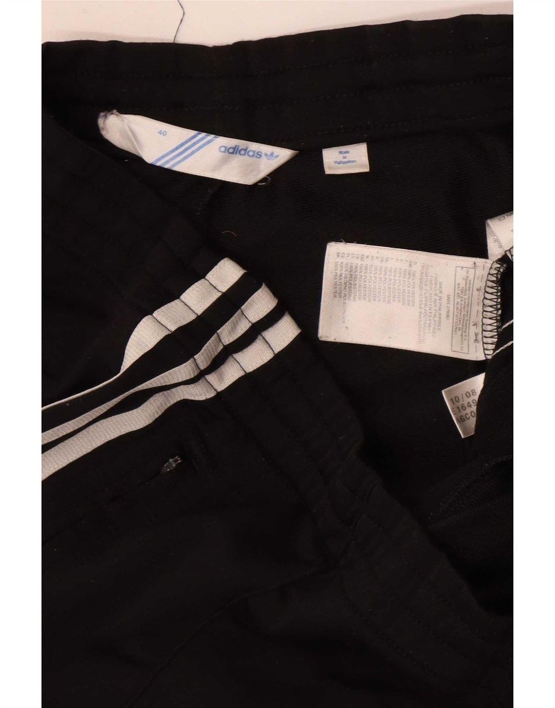 Adidas Womens Tracksuit Trousers Joggers EU 40 Medium Black Polyester