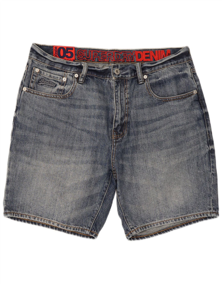 SUPERDRY Mens Denim Shorts W34 Large  Blue Cotton