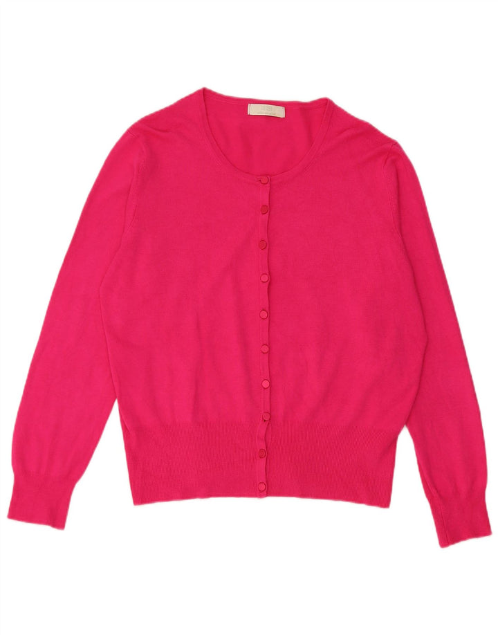 Marks & Spencer Womens Cardigan Sweater UK 16 Large Pink Viscose