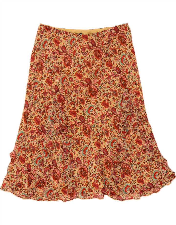 CHAPS Womens A-Line Skirt Large W32  Beige Floral Polyester Vintage Chaps and Second-Hand Chaps from Messina Hembry 