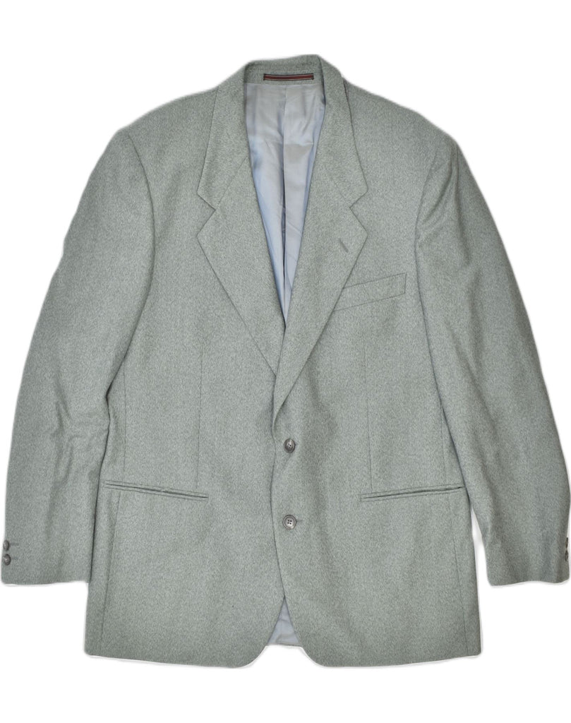 TRUSSARDI Mens 2 Button Blazer Jacket IT 52 XL Grey Virgin Wool | Vintage Trussardi | Thrift | Second-Hand Trussardi | Used Clothing | Messina Hembry 