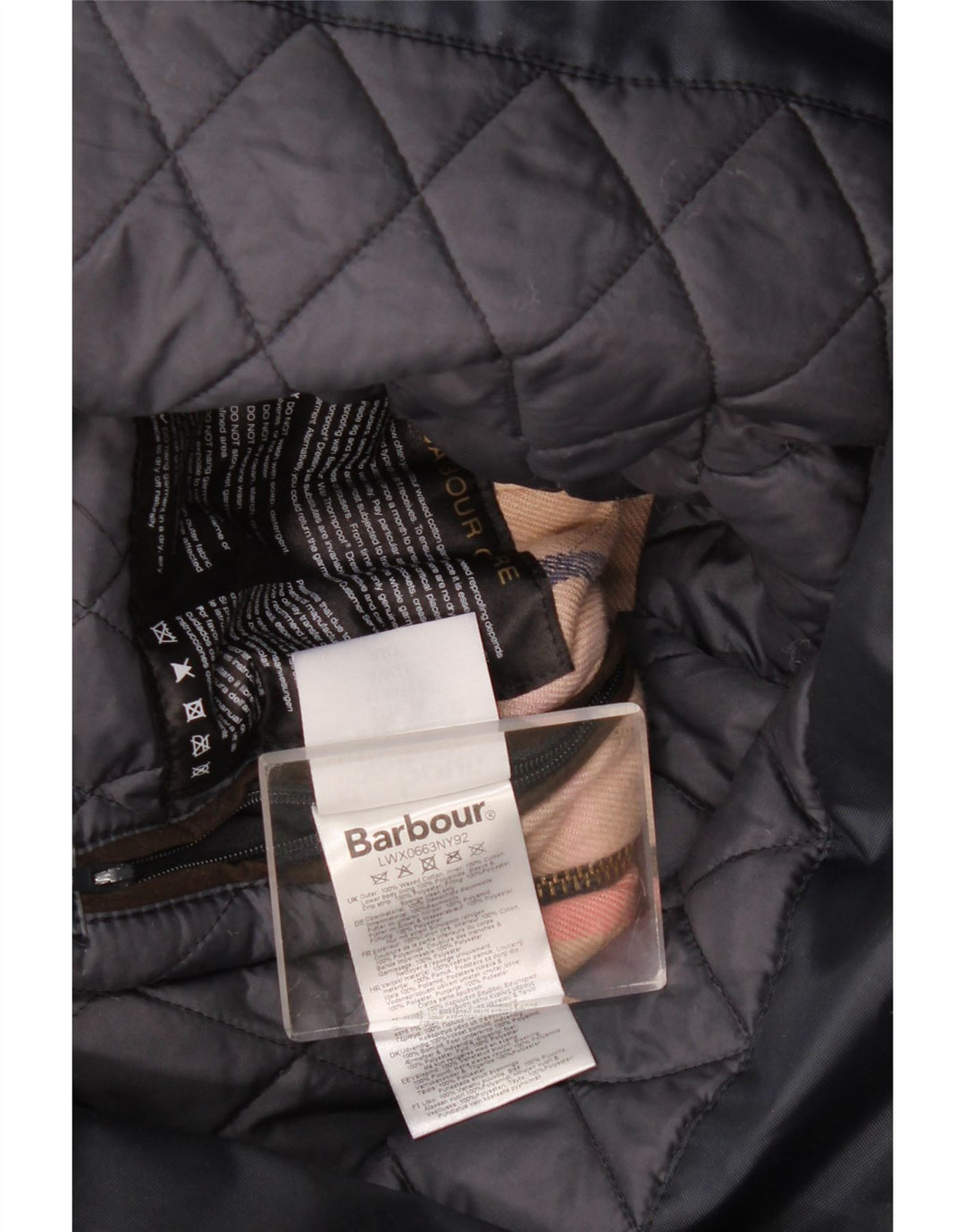 Barbour Womens Windbreaker Jacket UK 14 Large Navy Blue Cotton