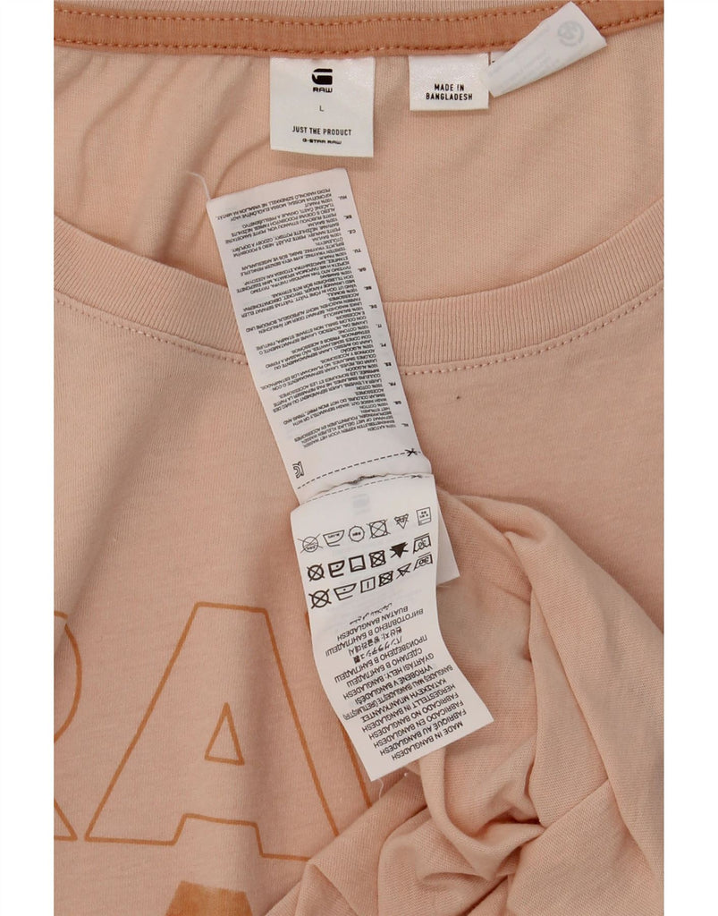 G-STAR Womens Graphic T-Shirt Top UK 16 Large Pink Cotton Vintage G-Star and Second-Hand G-Star from Messina Hembry 