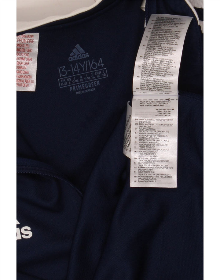 ADIDAS Boys Aeroready Graphic Pullover Tracksuit Top 13-14 Years Navy Blue