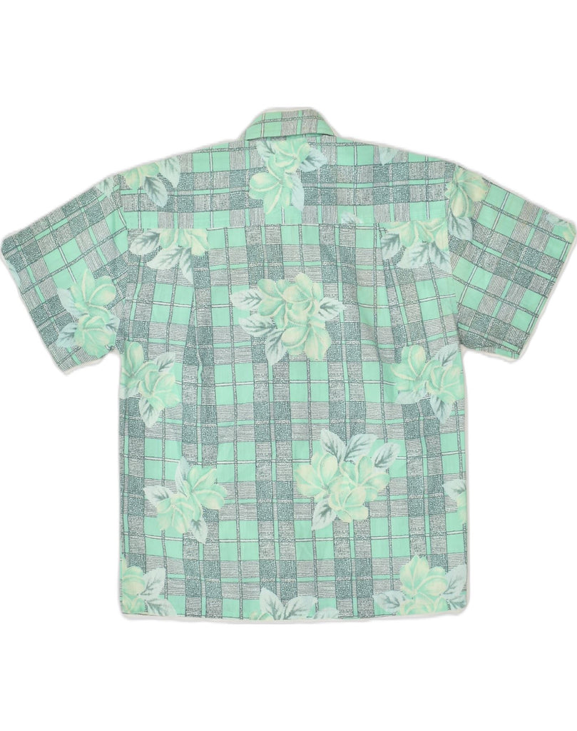 VINTAGE Boys Short Sleeve Shirt 7-8 Years Green Floral Polyester | Vintage Vintage | Thrift | Second-Hand Vintage | Used Clothing | Messina Hembry 