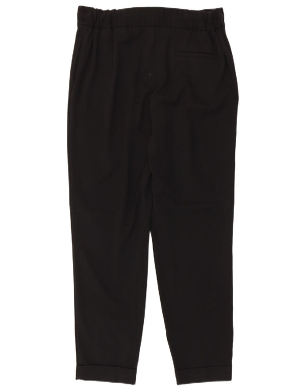 Marks & Spencer Womens Straight Casual Trousers UK 14 Large W32 L29 Black