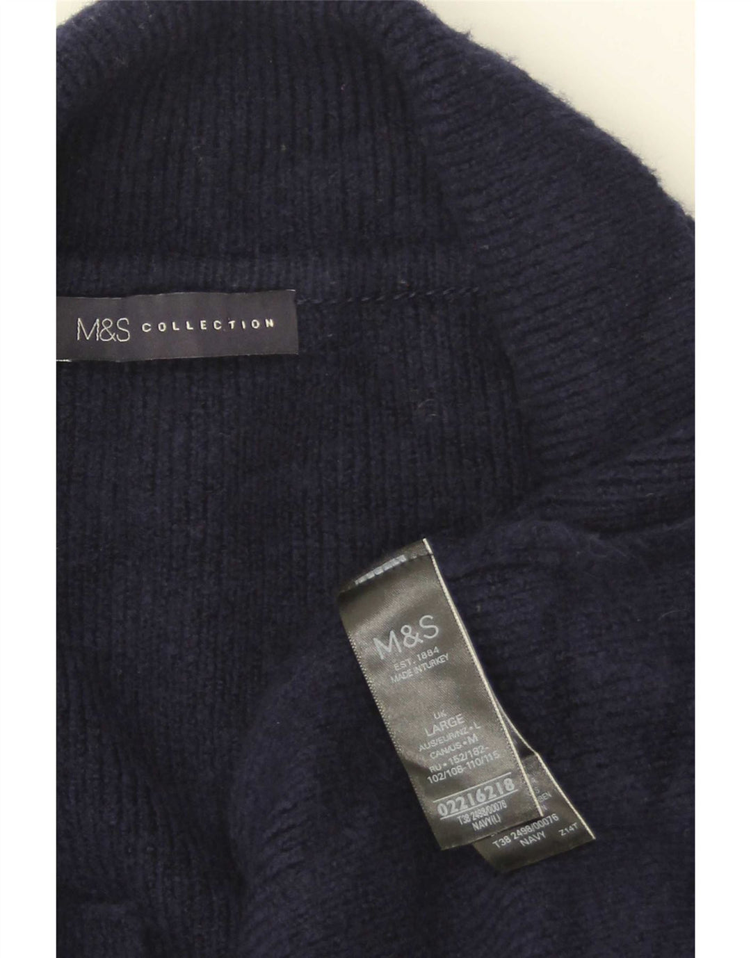Marks & Spencer Womens Longline Cardigan Sweater UK 16 Large Navy Blue