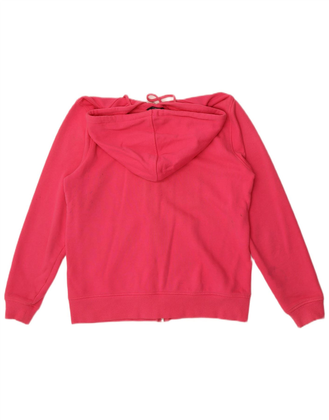 Marks & Spencer Womens Zip Hoodie Sweater UK 12 Medium Pink Cotton