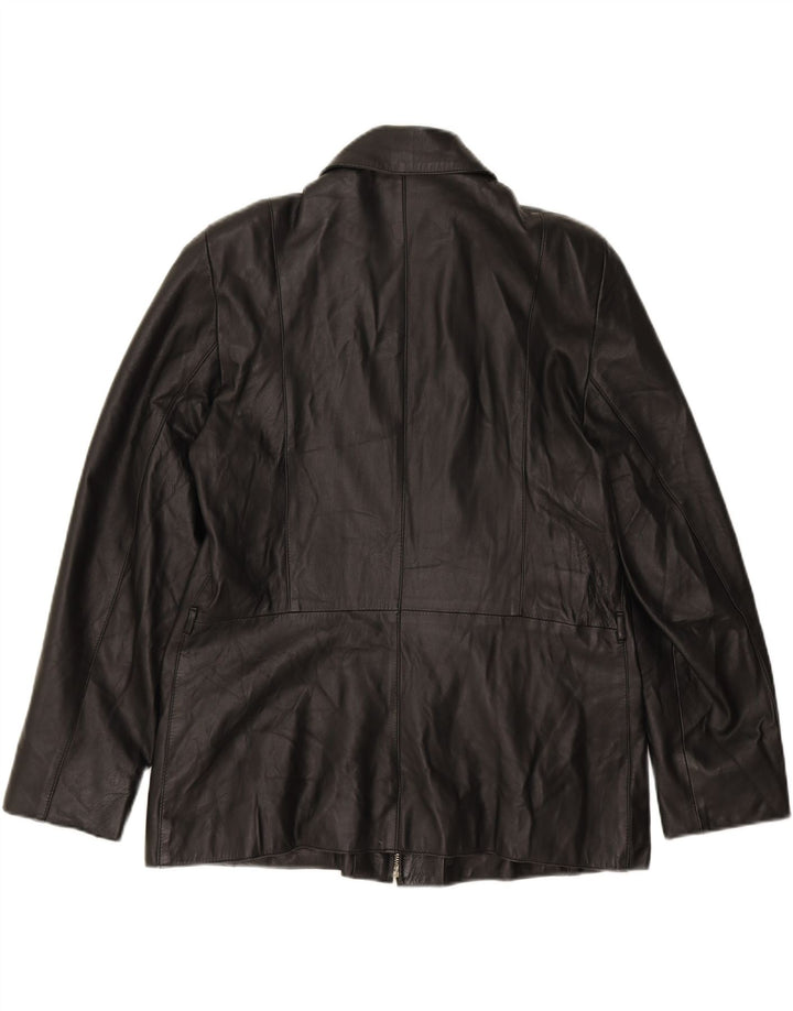 VINTAGE Womens Leather Jacket IT 50 XL Black Leather Vintage Vintage and Second-Hand Vintage from Messina Hembry 