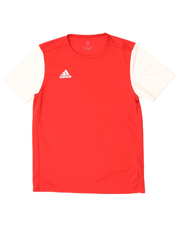 Adidas Mens Aeroready T-Shirt Top Medium Red Colourblock Polyester