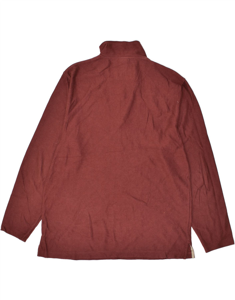 L.L.BEAN Mens Regular Fit Zip Neck Jumper Sweater Large Burgundy Cotton | Vintage L.L.Bean | Thrift | Second-Hand L.L.Bean | Used Clothing | Messina Hembry 