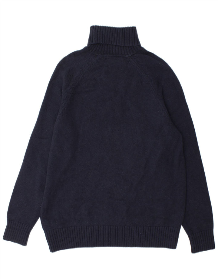 Calvin Klein Jeans Mens Roll Neck Jumper Sweater Medium Navy Blue Cotton