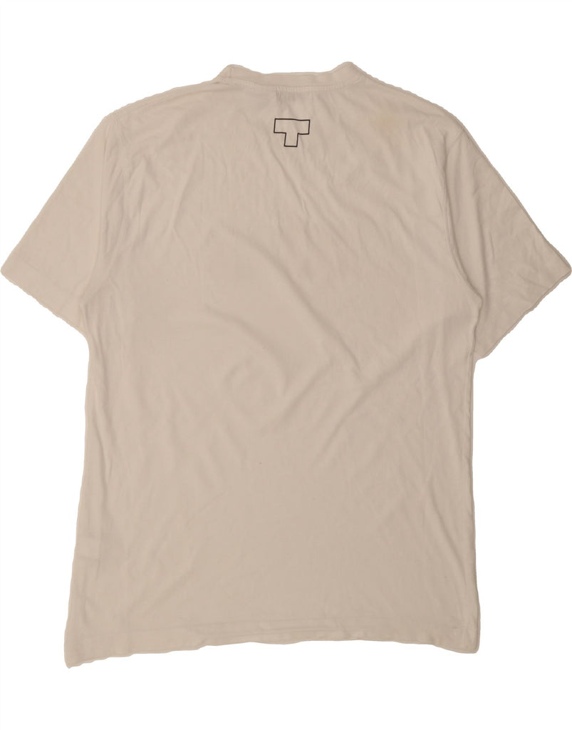 ZARA Mens Graphic T-Shirt Top Large White Cotton Vintage Zara and Second-Hand Zara from Messina Hembry 