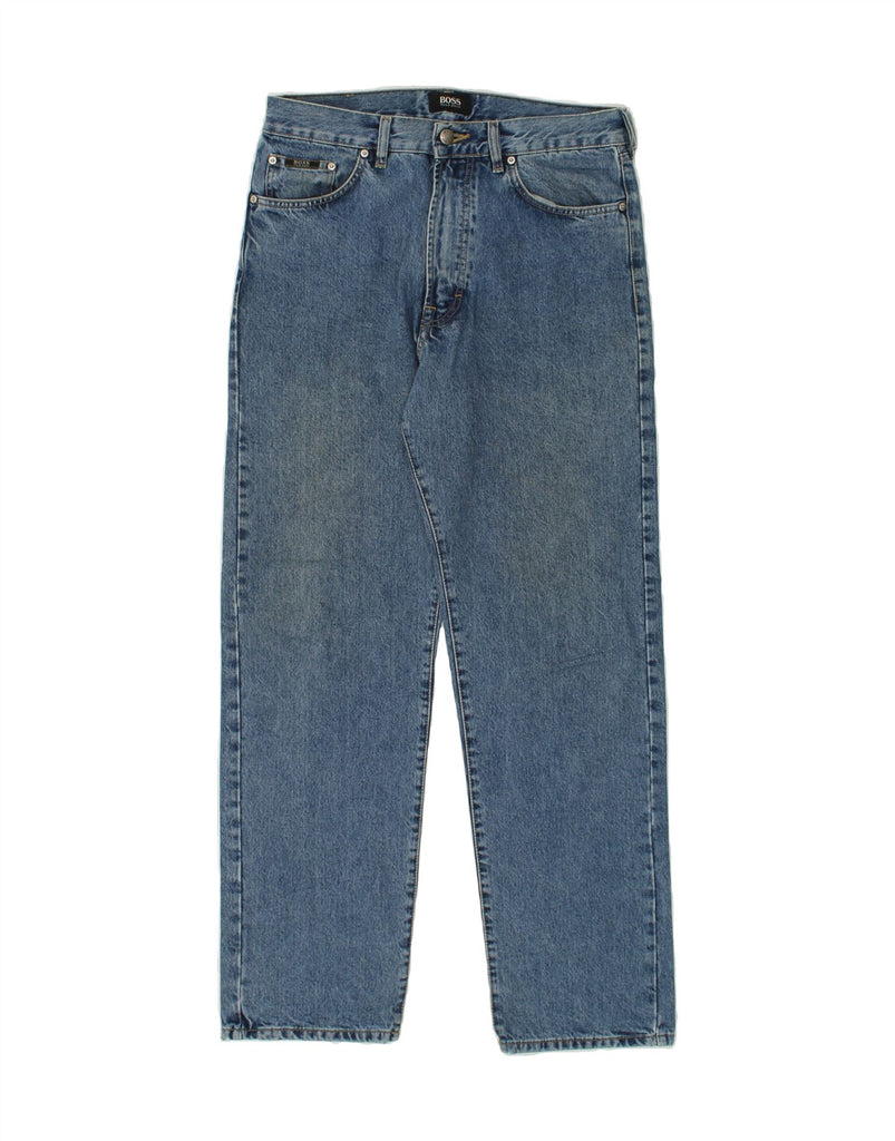 HUGO BOSS Mens Arkansas Straight Jeans W33 L32 Blue Cotton | Vintage Hugo Boss | Thrift | Second-Hand Hugo Boss | Used Clothing | Messina Hembry 
