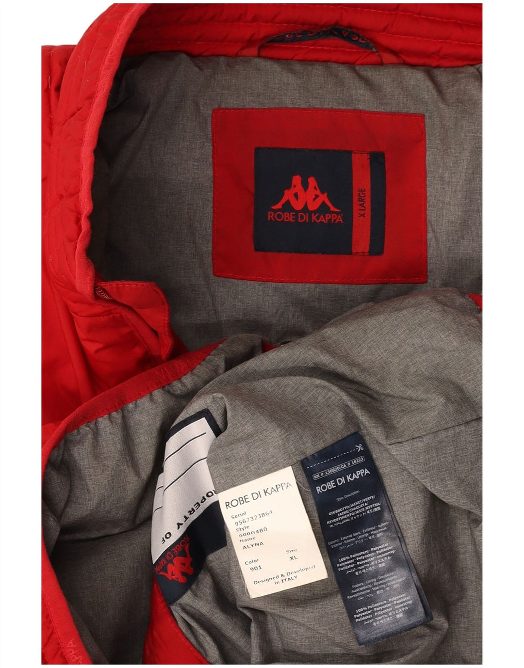 KAPPA Womens Padded Jacket UK 18 XL Red Polyester