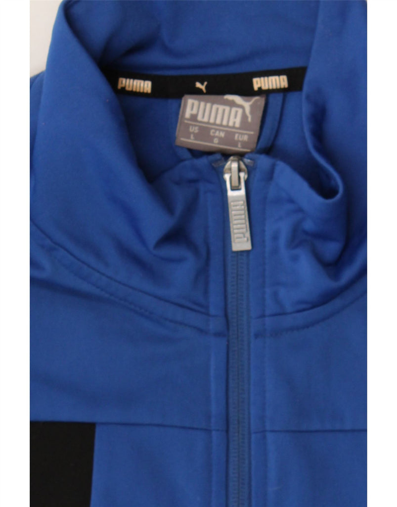 PUMA Mens Tracksuit Top Jacket Large Blue Colourblock Polyester Vintage Puma and Second-Hand Puma from Messina Hembry 