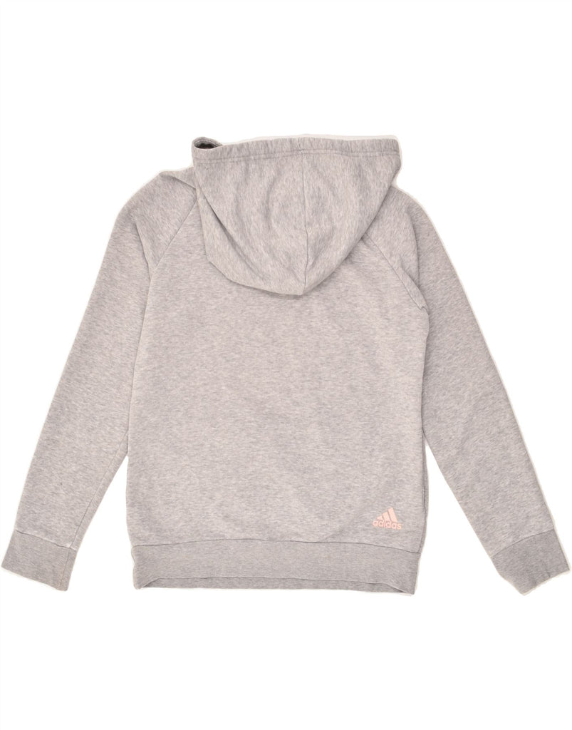 ADIDAS Womens Graphic Hoodie Jumper UK 10 Small Grey Cotton Vintage Adidas and Second-Hand Adidas from Messina Hembry 