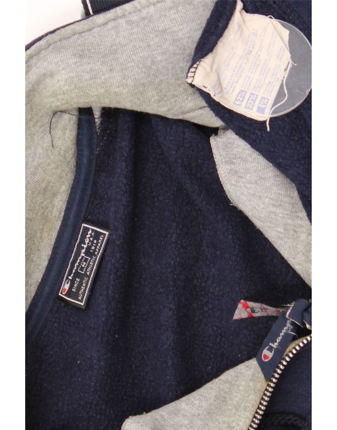 Champion Mens Graphic Sweatshirt Jumper Medium Navy Blue Colourblock
