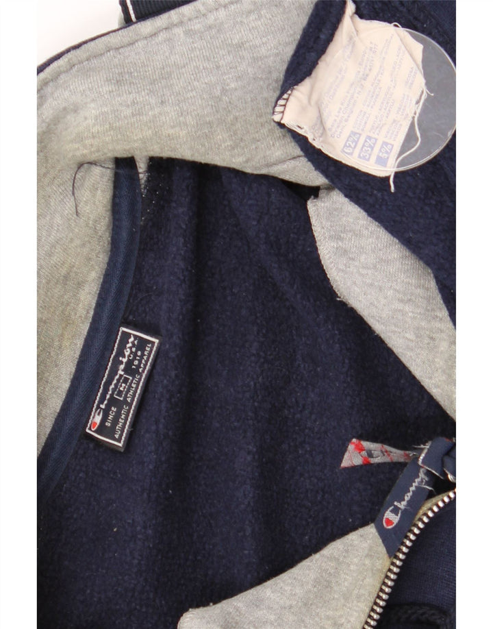 Champion Mens Graphic Sweatshirt Jumper Medium Navy Blue Colourblock