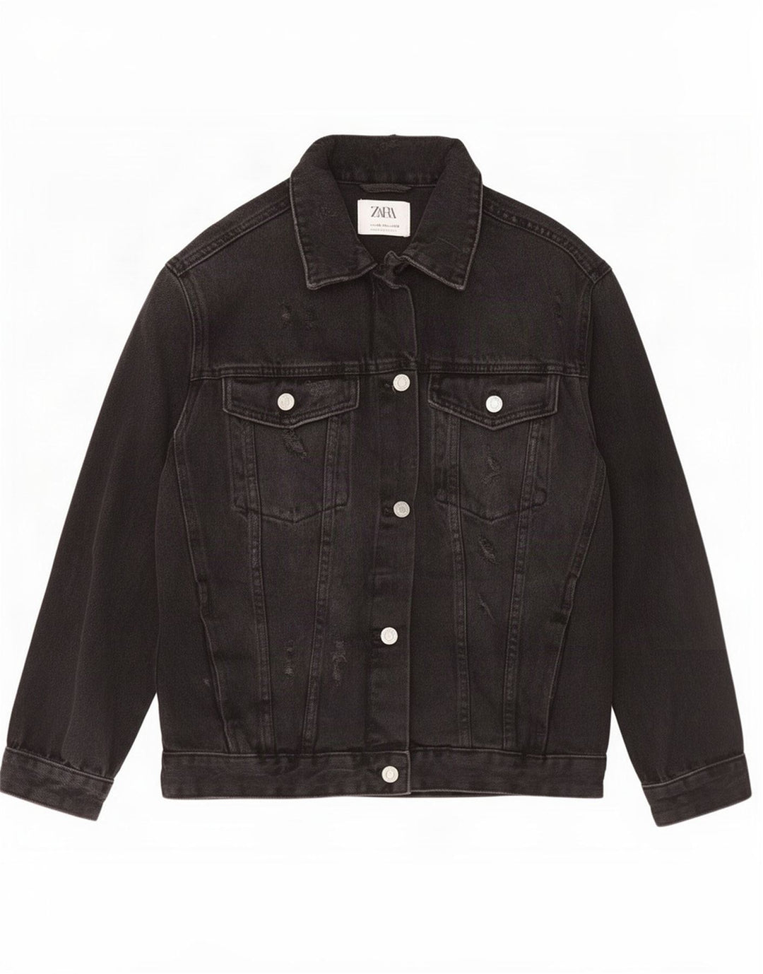 Zara Girls Denim Jacket 13-14 Years Black