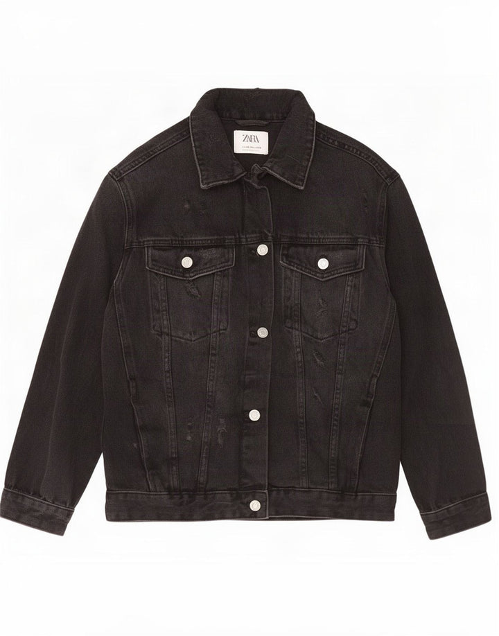 Zara Girls Denim Jacket 13-14 Years Black
