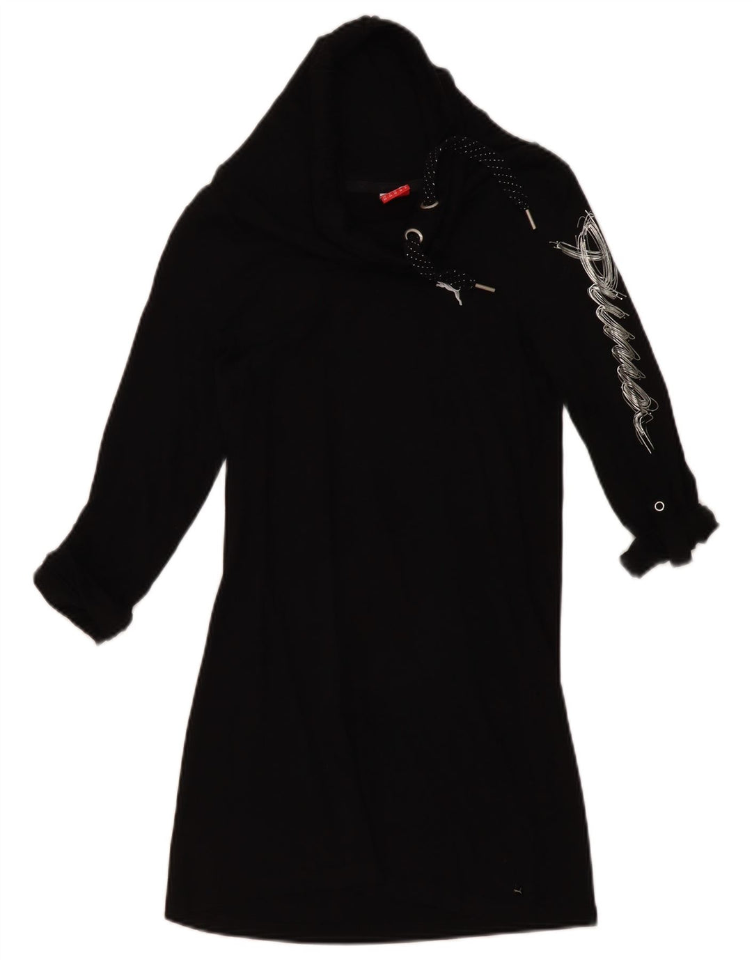Puma Womens Graphic Roll Neck Tunic Top UK 8 Small Black
