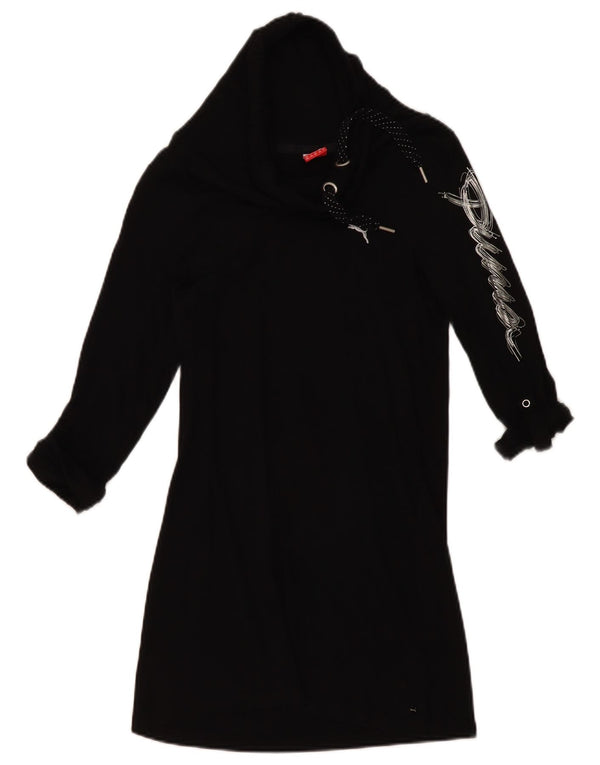 Puma Womens Graphic Roll Neck Tunic Top UK 8 Small Black
