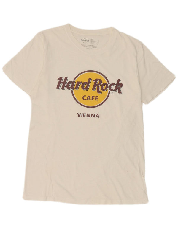 Hard Rock Cafe Mens Vienna Graphic T-Shirt Top Small White Cotton