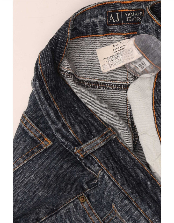 Armani Mens Casual Trousers W33 L30 Blue Cotton