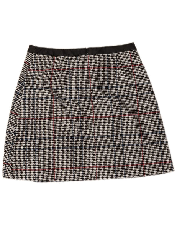 Oasis Womens Mini Skirt UK 10 Small W28 Grey Houndstooth Polyester
