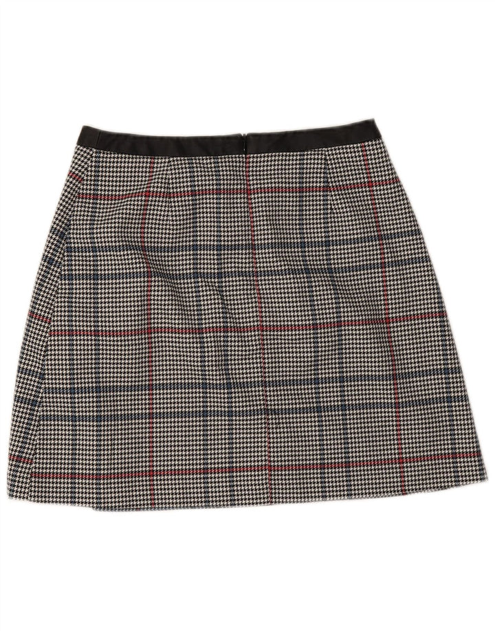 Oasis Womens Mini Skirt UK 10 Small W28 Grey Houndstooth Polyester
