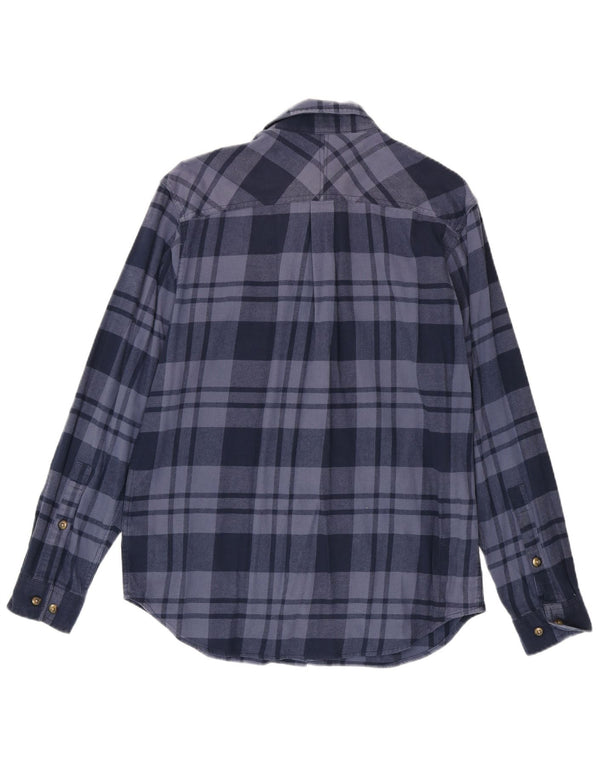 Columbia Mens Omni-Wick Regular Fit Flannel Shirt Medium Navy Blue Check
