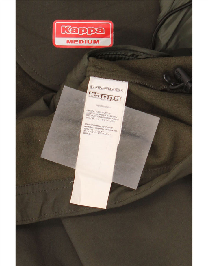 Kappa Womens Wurth Hooded Windbreaker Jacket UK 14 Medium Khaki Polyester
